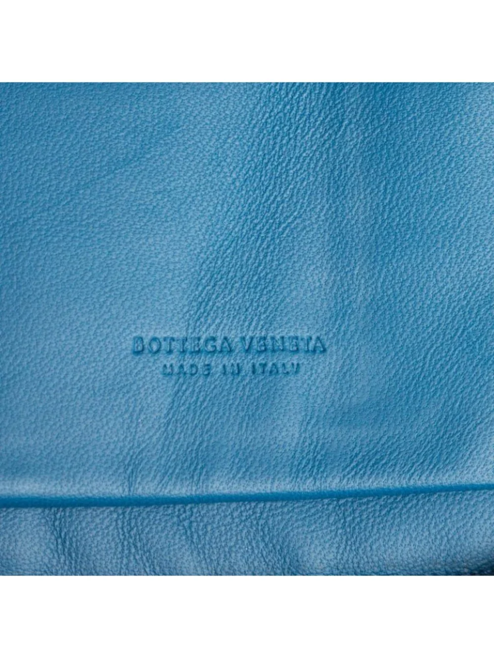 Bottega Veneta Zip Around Wallet Blue Intrecciato Calfskin Leathera